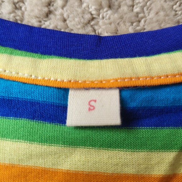 Women’s Multi-Color Striped Short Sleeve Shirt – Size S – NWOT - Picture 7 of 10